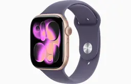 Apple Watch Series 11 GPS 42mm Boîtier en Aluminium Or Rose avec Bracelet Sport Rose Poudré - Taille S/M