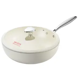Maxcook Aluminium Gegoten Keramische Koekenpan met Antiaanbaklaag MCJ7535 - 28cm - Wit