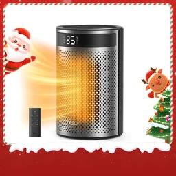 DREO Energiesparender Heizlüfter - 1500W Elektrischer PTC-Keramik, 34dB Leise, 12-Stunden-Timer, 8-fach Sicherheitsschutz, Fernbedienung, Atom 416.