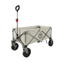 ochama Chariot de camping et transport pliable robuste 127 L, charge maximale 200 kg - Blanc cassé