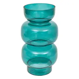 Be vintage vase blue glass 25 cm high