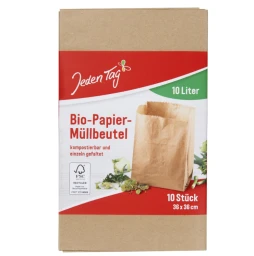 JEDEN TAG Bio-Papiertüten, 10 Stück