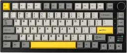 AJAZZ AK820 Pro 75% Gasket Mechanical Keyboard, Tri-Mode Wired/Bluetooth/2.4G, TFT Display, RGB Backlit, Hot-Swappable, Sound-Dampening Foam, PBT Keycaps, Compatible with Win/Mac/PC-Flying Fish Switch Gray