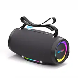 Enceinte Bluetooth Sans Fil Mlove E90 avec Amplificateur Classe D, Basses Puissantes, Enceinte de Camping Portable Haute Puissance