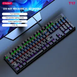 Rexsun T17 Mechanical Keyboard ABS 1 pc Black