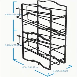 SRD 2pcs Soda Can Organizer Rack for Pantry, Stackable Beverage Soda Can Storage Dispenser Holder for Refrigerator, Cabinet, Black
