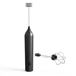 Mousseur à lait Cuisync Mousseur à café manuel Fouet électrique, mousseur rechargeable de type C avec 3 vitesses, 2 accessoires fouet et protection contre la surchauffe, tête moussante double couche, KJBQ-13