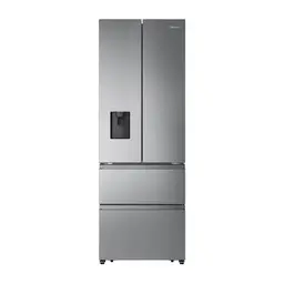 Hisense RF632N4WIE French Door Kühl-Gefrierkombination/ NoFrostPlus/ Inverter-Kompressor/ Wasserspender/ CrispZone/ 200 cm/ Kühlschrank 336 l/ Gefrierschrank 149 l/ 38 dB/ 295 kWh/ Jahr/ Inox-Look [Energieklasse E]