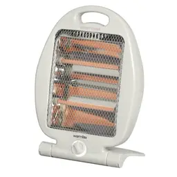 Warmlite 800W Folding Quartz Heater, 2 Heat Settings, Carry Handle, Wide Angle Heat Reflector, Foldable Design - White, WL42006