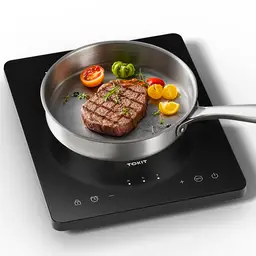 Plaque à Induction TOKIT M1 - 2000W, 9 Niveaux Tactiles, Minuterie 90min, Profil Ultra-Fin 40mm, Noir