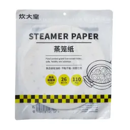 COOKER KING 110 stuks Stoommandjes Papier Stoombroodjes Mat Food Grade Oliebestendig Papier 26 cm Anti-Aanbak Wegwerpbaar