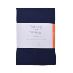 Nutmeg Home Fitted Sheet Easycare Navy Single