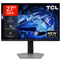 TCL Gaming Monitor 27 Zoll QD-Mini-LED 27G64, QHD-Auflösung, 180Hz, Fast-HVA-Panel, HDR 600 nits, 1ms GTG Reaktionszeit, AMD Freesync, Kompatibilität mit G-Sync