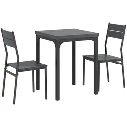 Homcom Dining Table & 2 Chairs Cafe Walnut/Black