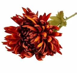 Candlelight Artificial Chrysanthemum Flower Stem Burgundy 74cm