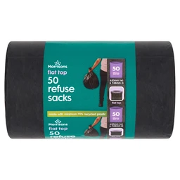 Morrisons 50 Flat Top Refuse Sacks 50 l