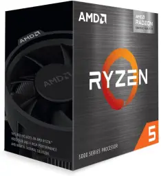 AMD CPU Ryzen 5 5600G Prozessor (integrierte Radeon-Grafik, 6 Kerne / 12 Threads, 65 W TDP, AM4-Sockel, 19 MB Cache, bis zu 4,4 GHz max. Boost-Takt, Wraith Stealth-Kühler)