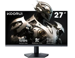 KOORUI Gaming Monitor 27 Inch GN07, QHD 2560 x 1440 PC Screen Adaptive-Sync Technology (IPS Panel, 170Hz, 1ms, DCI-P3 90%, Gsync Compatibility, 2xHDMI, VESA, DisplayPort, Adjustable Tilt)