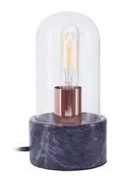 Interiors by Premier Table Lamp Lamonte Bell Marble Black/Copper 24cm