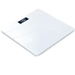 Sparoma AD-26 White Digital Bathroom Scale – Battery Powered (2×AAA Not Included), 180kg/400lb Capacity, 0.05kg Precision, 4mm Tempered Glass, LCD Display, for Bathroom, Bedroom & Home Use