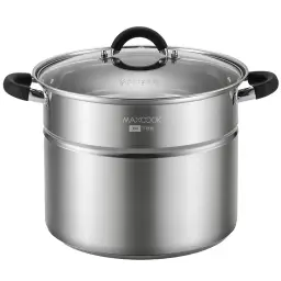 Maxcook Stainless Steel Stock Pot With Steamer Basket 22cm MCZ3218