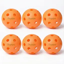 NIUPIPO 6-Set Indoor Pickleball Set – High Quality & Durable, 74mm Diameter, TPE Material, Specifically Designed for Indoor Play