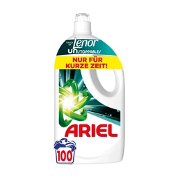 ARIEL Universal+ Lenor Flüssigwaschmittel, 100 Waschladungen (4,5L), Frischer Duft, Für Weißwäsche