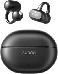 Sanag Z50 Ultra Casque à Conduction Osseuse Ouvert sans Insertion avec Réduction de Bruit et Appels IA, Confort de Port, Sans Fil