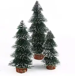 White Bottle Brush Christmas Trees-4pcs