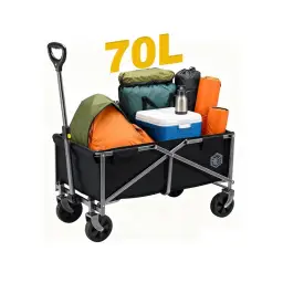 ochama x J.ZAO Camping Trolley - Opvouwbare Campingkar, Outdoor Wagon Trolley, Robuuste Festival Trolley op Wielen, Opvouwbare Festival Trolley - Voor Kamperen, Boodschappen doen, Buitenactiviteiten, Festivals - 70 L, 100 kg Laadvermogen
