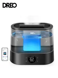 Humidificateur ultrasonique intelligent DREO – Réservoir d'eau de 4 L, autonomie de 30 h, contrôle via application, 6 niveaux de brume, ultra silencieux, diffuseur d'arômes, remplissage facile par le haut.