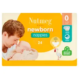 Nutmeg Premature Nappies Size 0 24 Pack