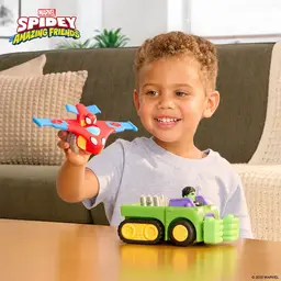 Jazwares MARVEL Spidey and His Amazing Friends Team Up Tank with Hulk & Spidey Vehicles