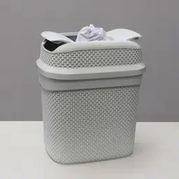 JVL Droplette Design Plastic Lidded Bin - 11L, Ice Grey