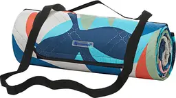 SONGMICS Picknickdecke, 200 x 200 cm, große wasserdichte Picknickmatte für Camping, Park, Garten, Strand, maschinenwaschbar, faltbar, bunte Farne GCM087Q03