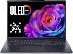 Acer Swift Go 16 OLED (SFG16-73-7943) Ultrabook/Laptop, 16 Zoll WUXGA+ OLED 120Hz Display, Intel Core Ultra 7 255H, 16 GB RAM, 1 TB SSD, Intel Arc 140T GPU, Windows 11, QWERTZ-Tastatur, Grau