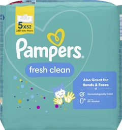 Pampers Fresh Clean Baby Wipes 5 x 52 Sheets