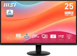 MSI PRO MP252L PerfectEdge 24.5" Business & Productivity Monitor – FHD, 100Hz, EyesErgo Certified