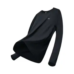 ochama Sports T-Shirt Men’s Round Neck Long-Sleeved T-Shirt Sunscreen Quick-Drying Clothes Bottom Running Fitness Outdoor Black M