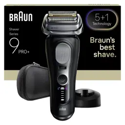 Braun Series 9 PRO+ Electric Shaver, 5+1 Ultra Thin Precision Blades, Pro SensoAdapt, Up to 60 min, Charging Stand, Wet & Dry Razor for Men, 9610S, Black