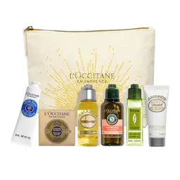 L'Occitane Coffret Cadeau Best Of Provence 260ml (Huile de bain 35ml + Gel douche Verveine 30ml + Lait corporel aux cerisiers 35ml + Crème main au beurre de karité 20ml + Savon 50g + Pochette)