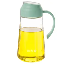 COOKER KING Öldispenser Tropffreier Ausguss für Küche Glas Öl- und Essigspender Olivenölflasche Sojasaucenspender Ölbehälter 650ML