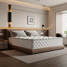 Taschenfederkernmatratze, 7-Zonen-Federkernmatratze mit Spannbettlaken, 160 x 200 cm, 22 cm hoch, H3, atmungsaktiv, mit Rückenstütze, orthopädisch