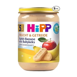 HiPP Frucht & Getreide Apfel-Banane mit Babykeks ab dem 5. Monat 6 x 190 g