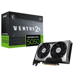 MSI GeForce RTX 5050 8G Ventus 2X OC Grafikkarte - NVIDIA Blackwell 2602 MHz Boost 8GB GDDR6 DLSS 4 PCIe 5 HDMI 2.1b DisplayPort 2.1b