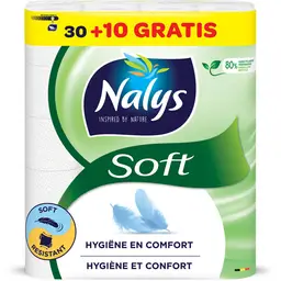 Nalys zacht wit toiletpapier 40 rollen