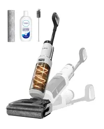 Tineco Floor One Stretch S6 Nass Trockensauger, 180°-Flachdesign Saugwischer 13cm Liegehöhe, 70°C 5min FlashDry Selbstreinigung, 3-Seitige Kantenreinigung 40min Laufzeit Reinigung unter tiefen Möbeln