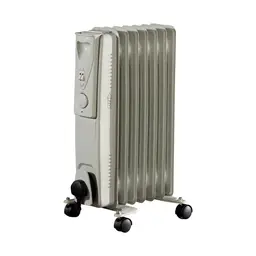 Daewoo Oil-Filled Radiator 1500 W – 7-Fin Portable Heater, Adjustable Thermostat, Safety Tip-Over Cut-Out, Castor Wheels & Carry Handle – White