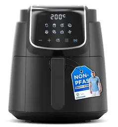 Midea Heißluftfritteuse - 4L, 1500W, 8 vorprogrammierte Modi, 35-200°C, Backen, Braten, Grillen, Auftauen, Schüttelalarm, 60-Minuten-Timer, 41 Rezepte, spülmaschinenfest, MF-CN40D2