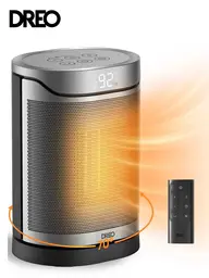 Chauffage Céramique Électrique DREO Écoénergétique 1500W - Chauffe Instantanée en 2s, Oscillation 70°, Minuterie 12h, Protection Sécurité à 8 Niveaux, Télécommande, Modèle Atom 318